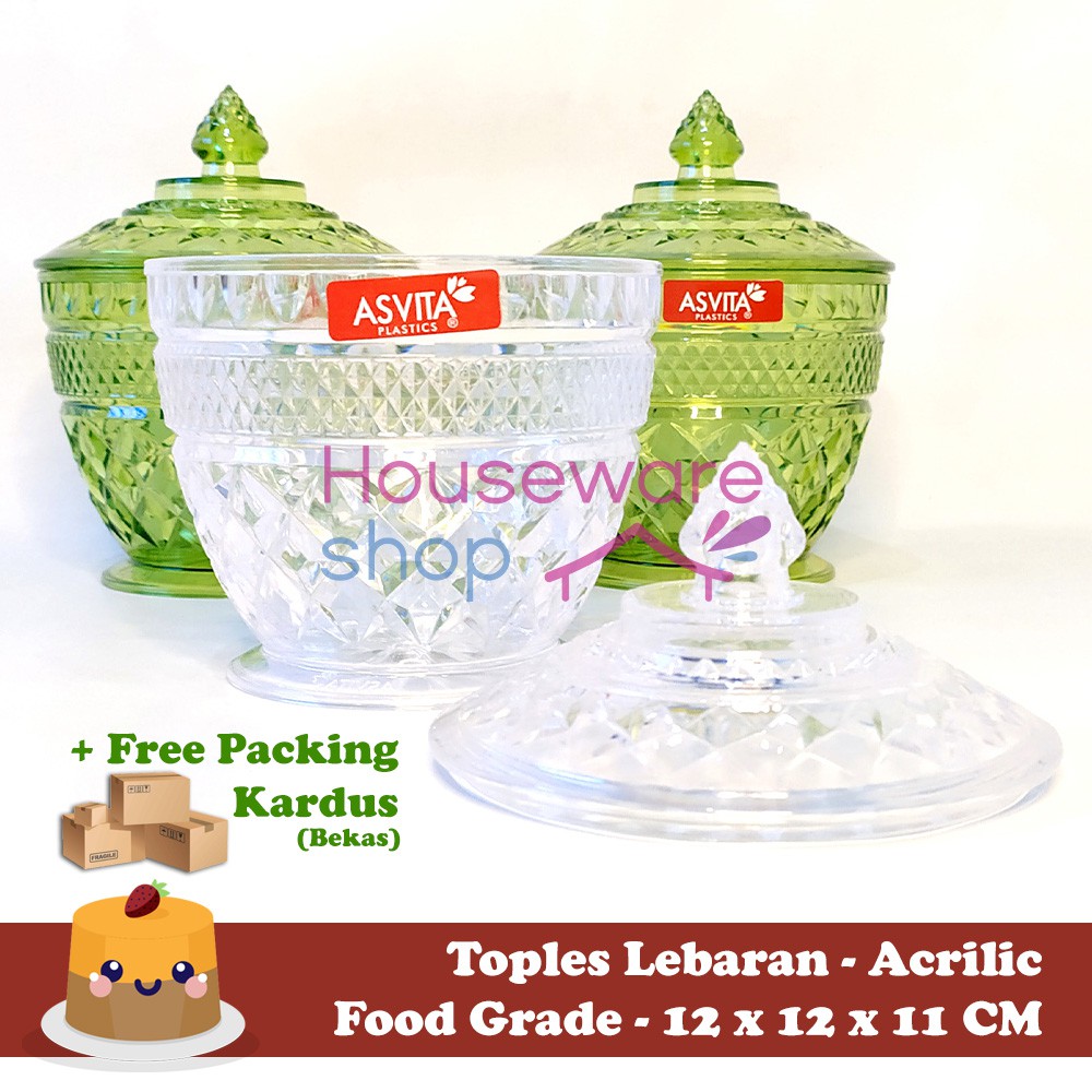 Tempat Makanan Kue Permen / Crystal Jar / Toples Kristal Shafa
