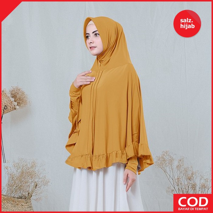 Hijab Jilbab Bergo Lengan Tangan Panjang Jumbo Kerudung Jersey Jilbab Lengan Azizah-7