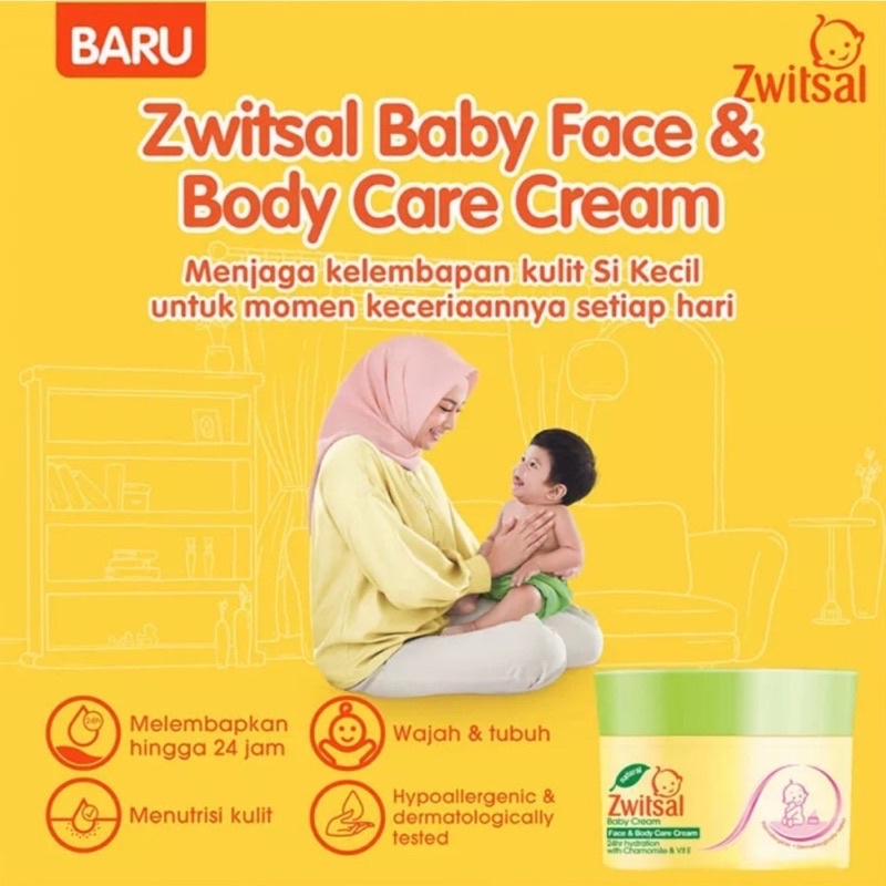 Zwitsal Baby Cream Baby Face &amp; Body Cream 50gr