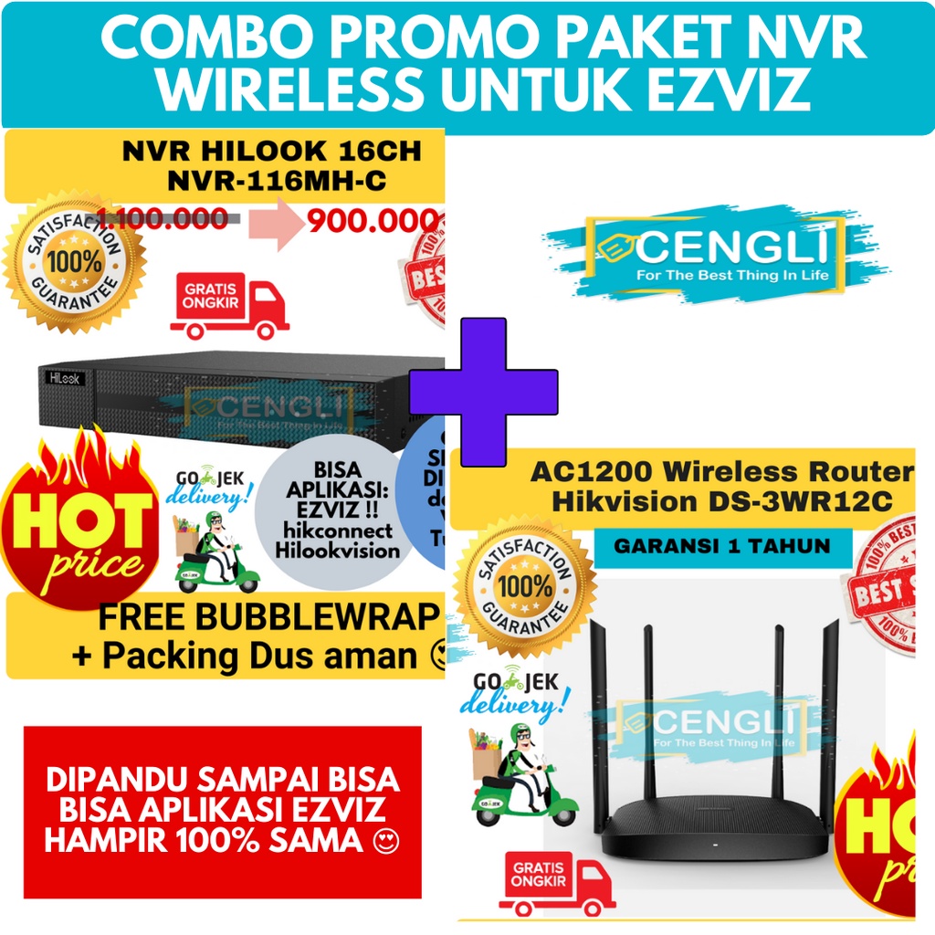 NVR Ezviz 16ch x5S -16CH nvr Wireless 16 Channel by Hikvision GARANSI 1 TAHUN