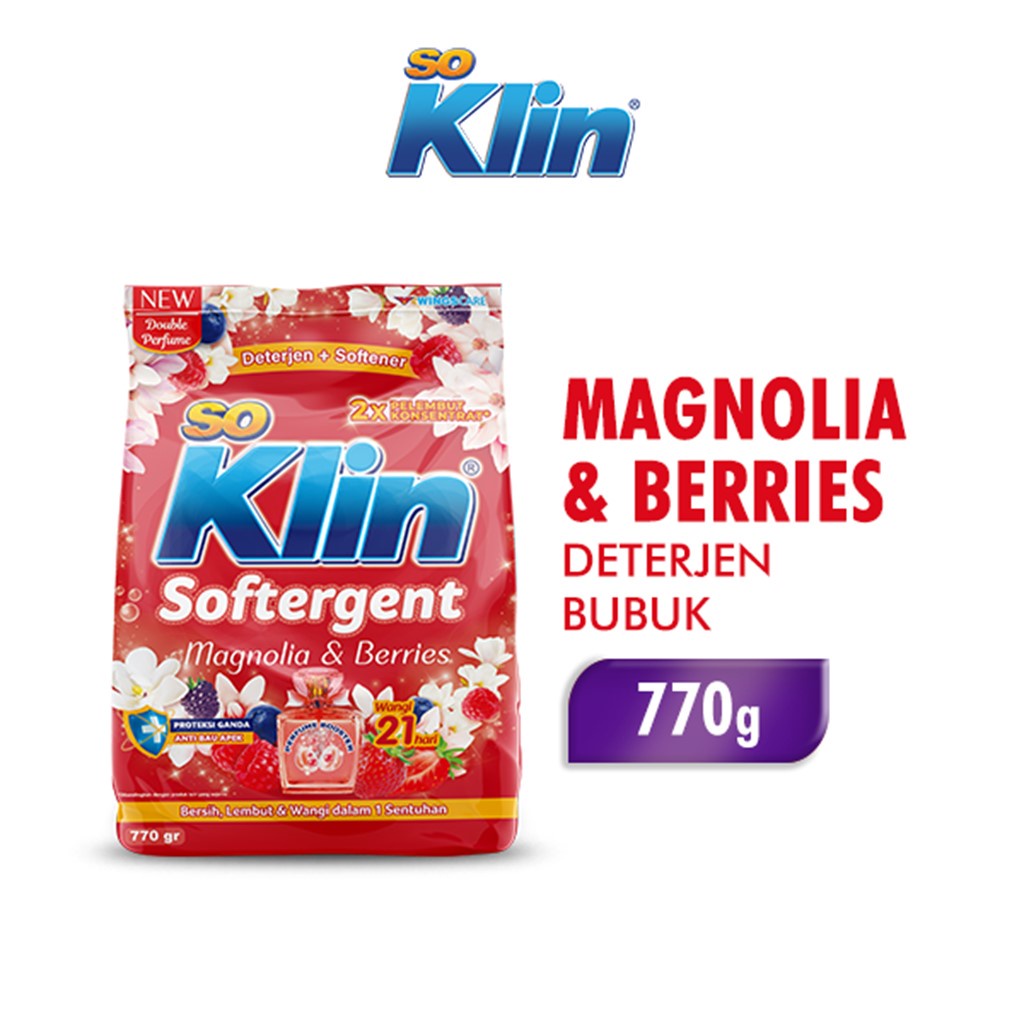 Soklin Deterjen Bubuk Softergent Magnolia Berries 770 g