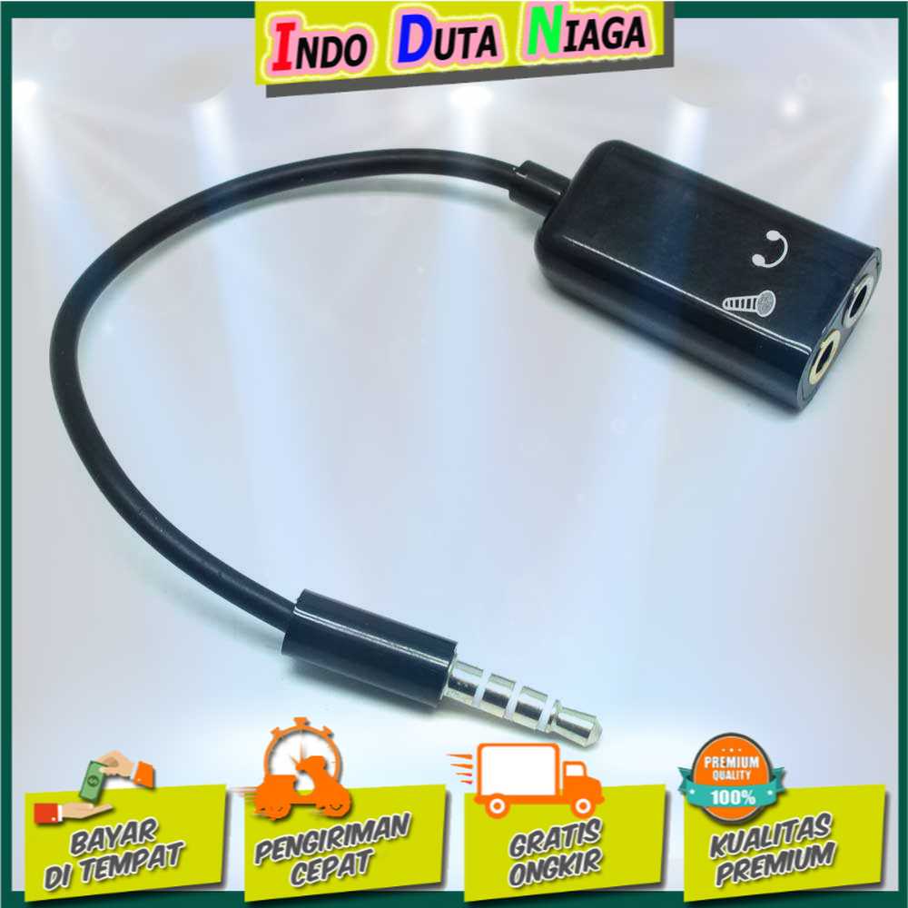 IDN TECH - Microphone Headphone Audio Splitter 3.5mm ke 2 x 3.5mm - FA29735