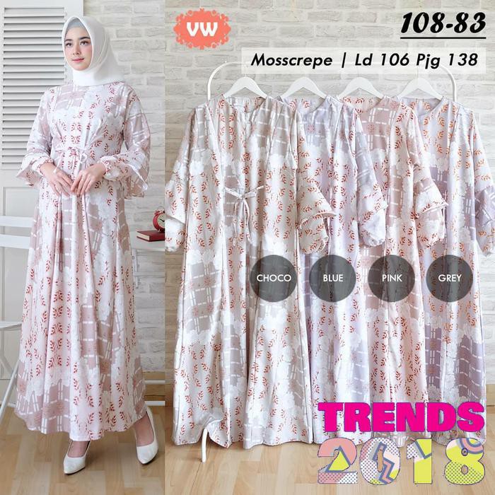 Baju Muslim Wanita Dewasa Gamis Motif Dress Clarissa Koleksi Terbaru
