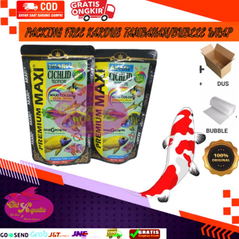 Pelet ikan pakan ikan pakan ikan predator Akari Premium Maxi Cichild 100g / makanan ikan hias