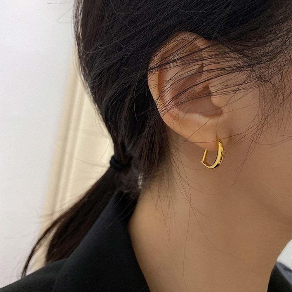 NEEDWAY Needway Anting Tusuk Kecil Temperamen Geometris All-match Untuk Gadis Kepribadian Retro Anting Gaya Korea