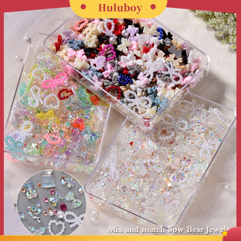 Huluboy Huluboy♡ 1 Kotak Ornamen Pita 3D 50g Untuk Dekorasi Manicure Wanita