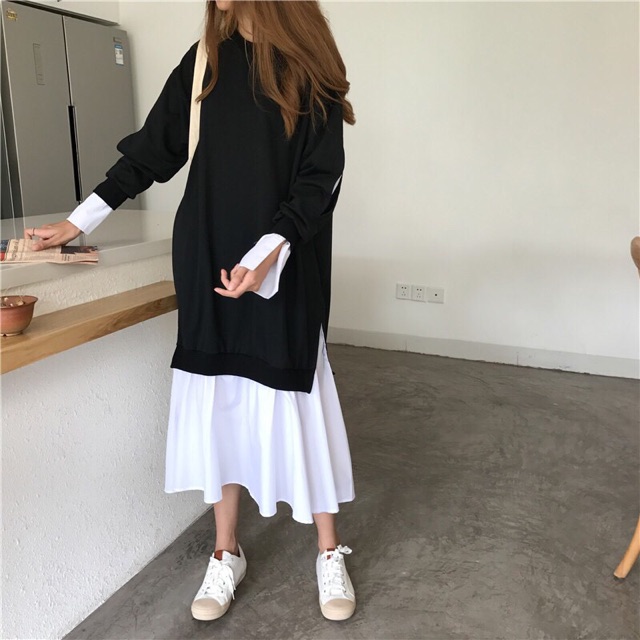 [LIMITED] Long Dress lengan panjang Korea Premium import