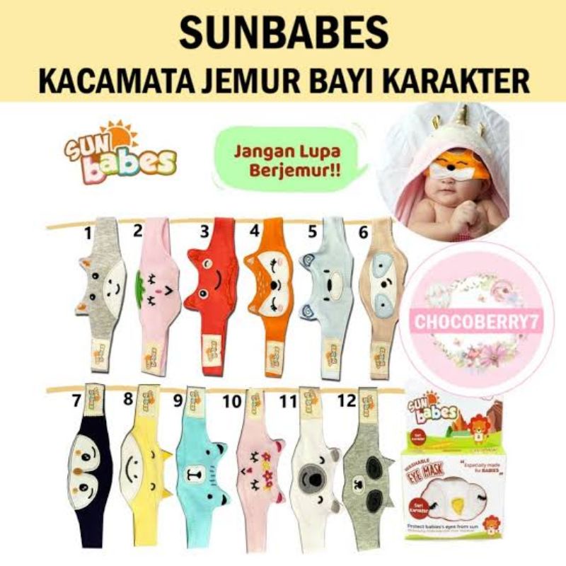 Sun Babes Eye Mask Karakter - Kacamata Jemur Bayi - Penutup Mata Bayi - Kacamata Jemur Bayi Karakter