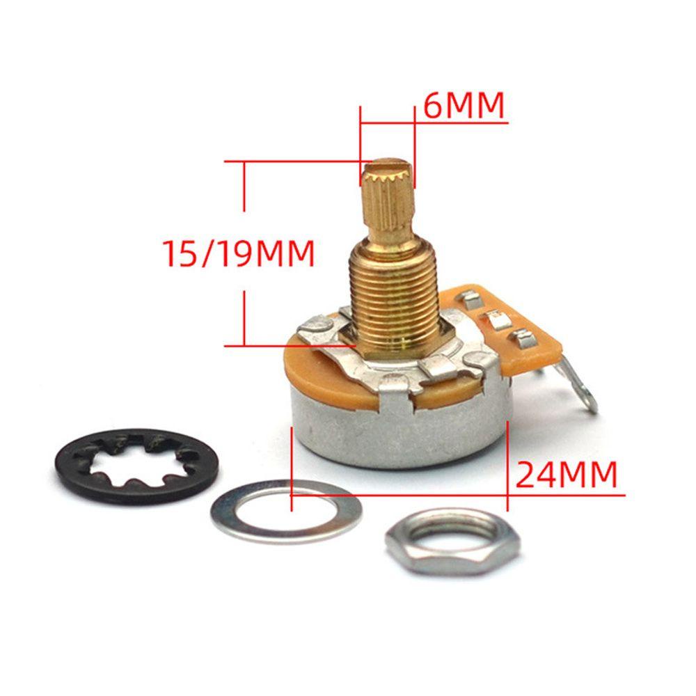 Potensiometer Gitar SUYO Sensitivitas Tinggi Gitar Tanpa Wajah15 /19mm Gitar Panel250/500k