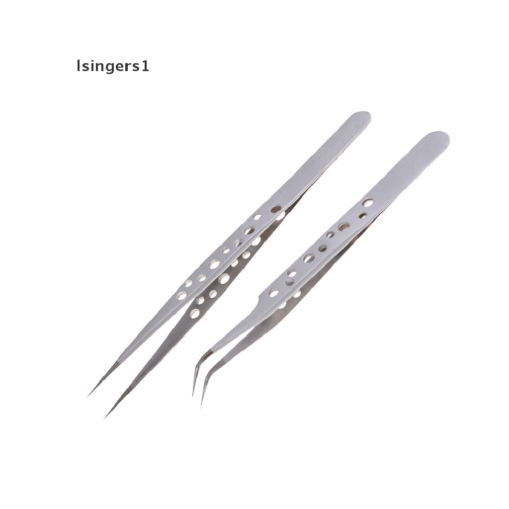 (lsingers1) 1pc Pinset Presisi Bahan Stainless Steel Untuk Reparasi Elektronik