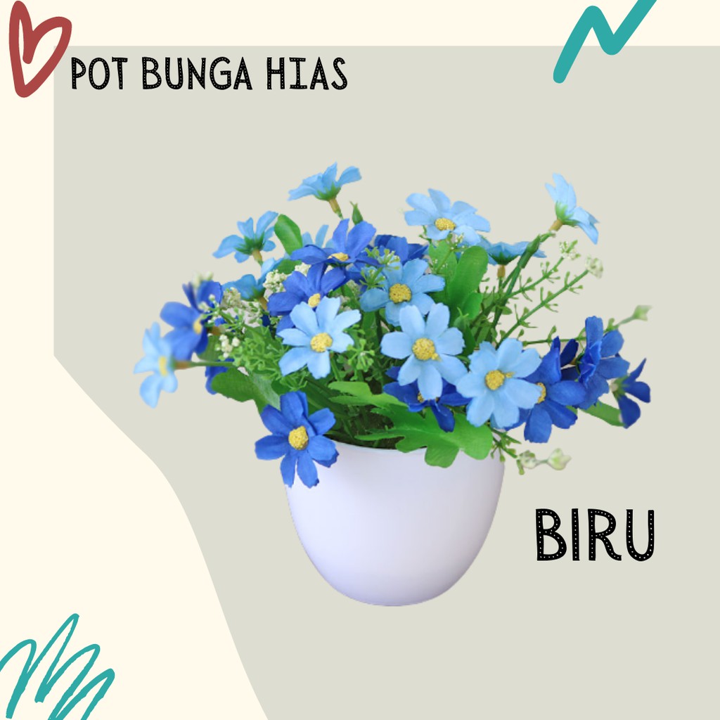 Satu7an PBP30 Tanaman Bunga Plastik Tanaman Hias Bunga Anggrek Krisan Pot Bunga Hias Bonsai Ornamen Dekorasi Rumah Artificial Flower