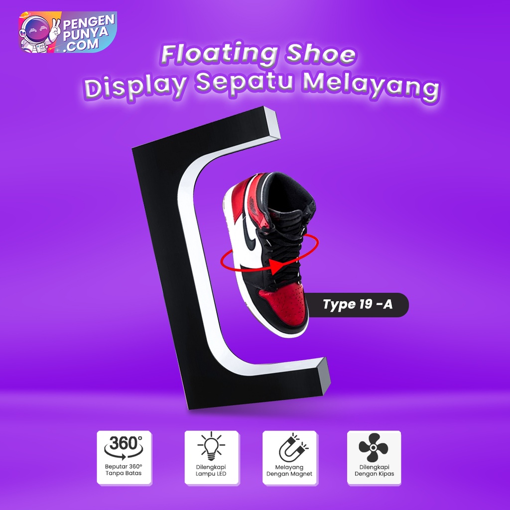 Floating Shoe Display 19C / Floating Shoe Display / Stand Sepatu / Display Sepatu Sandal Pajangan