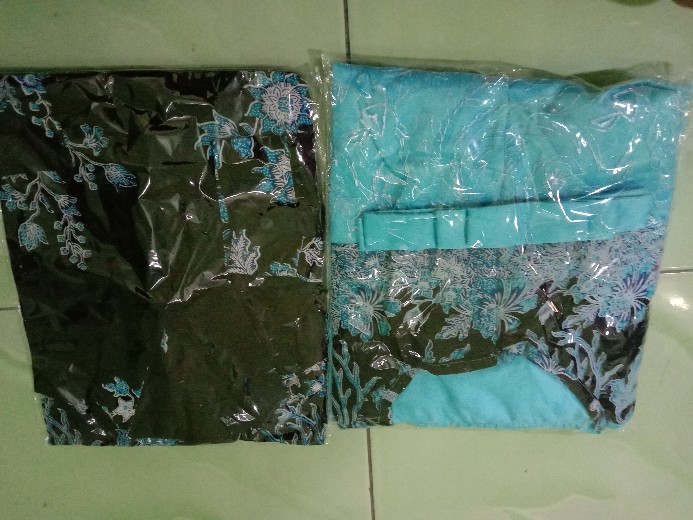 (jual Terpisah)couple Gamis Kombinasi Batik Cibulan Versi Keluarga