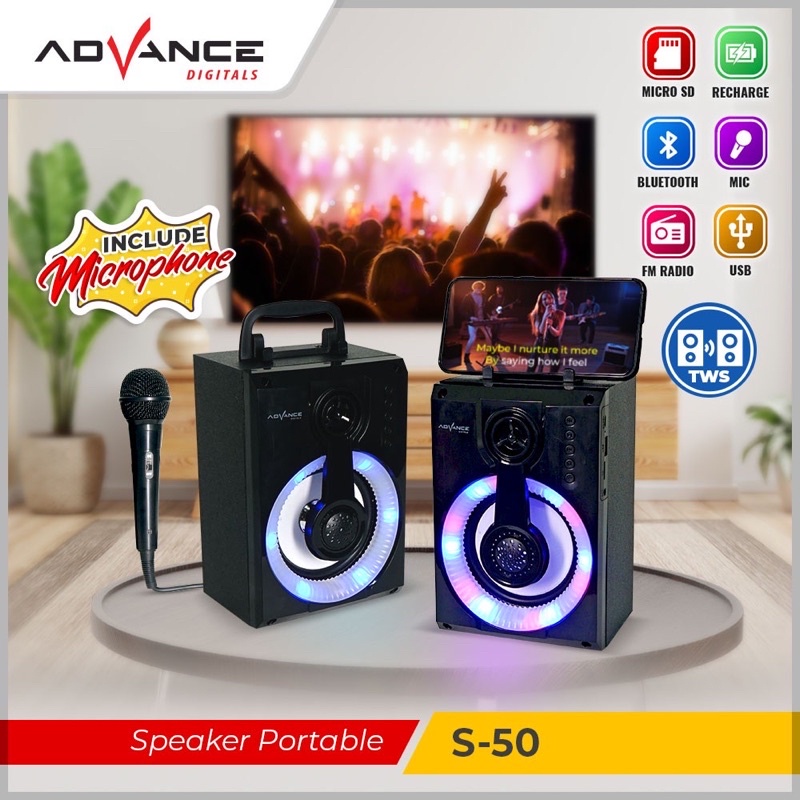 SPEAKER BLUETOOTH ADVANCE S-50 + MIC