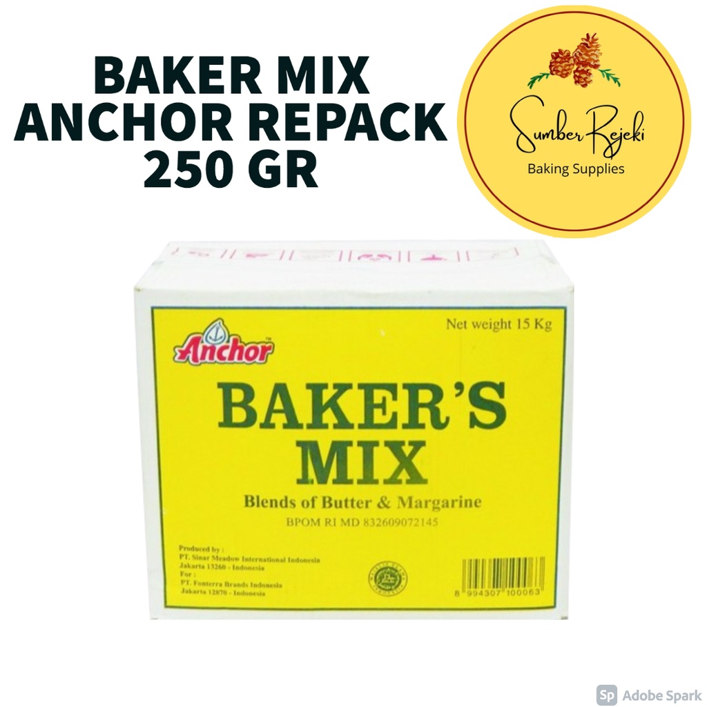 

Anchor Baker's Mix Butter Blend Margarine | Bakers Mix | Margarin Butter 250 GR