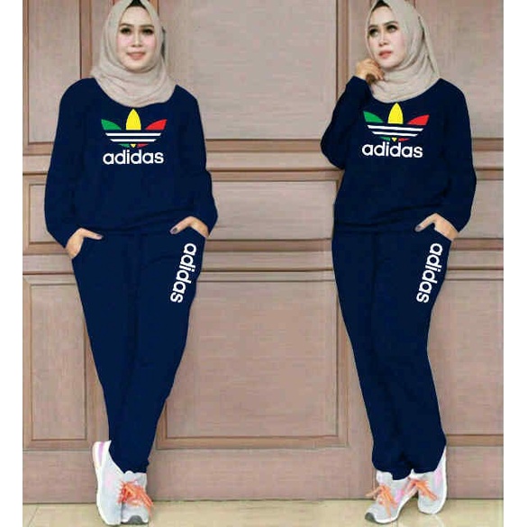 PIK - Setelan Training Pelangi XL (5700), XXL (6100), 3XL (7500),  4XL (7900) /Celana Olahraga Wanita JUMBO