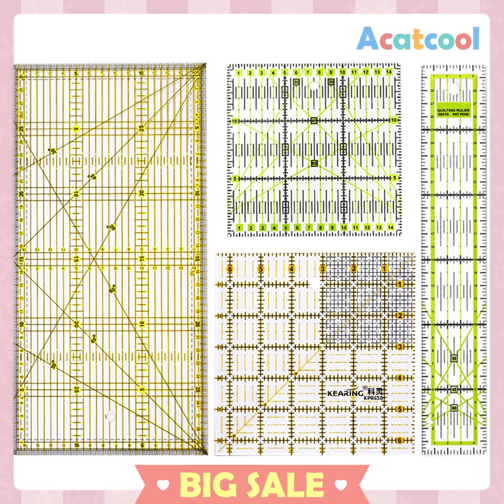 Acrylic Patchwork Ruler Double Color Quilting DIY Sewing Drawing Tools