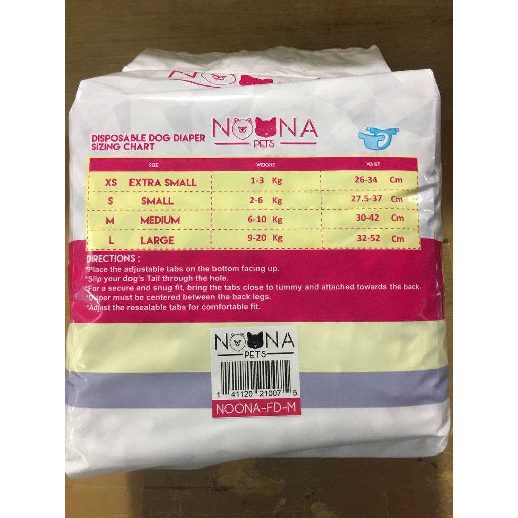 Noona Pets FEMALE Disposable Dog Diaper Pamper Popok KHUSUS Anjing Betina