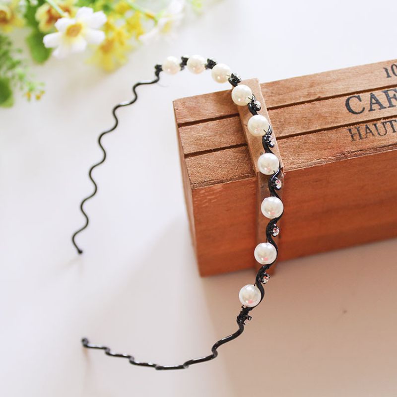 Bando Kawat Mutiara Import Hitam/Silver Murah