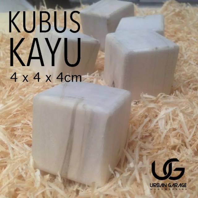 Kubus Kayu 4x4x4cm Sudut  Lengkung Balok  Kayu 4x4x4cm 