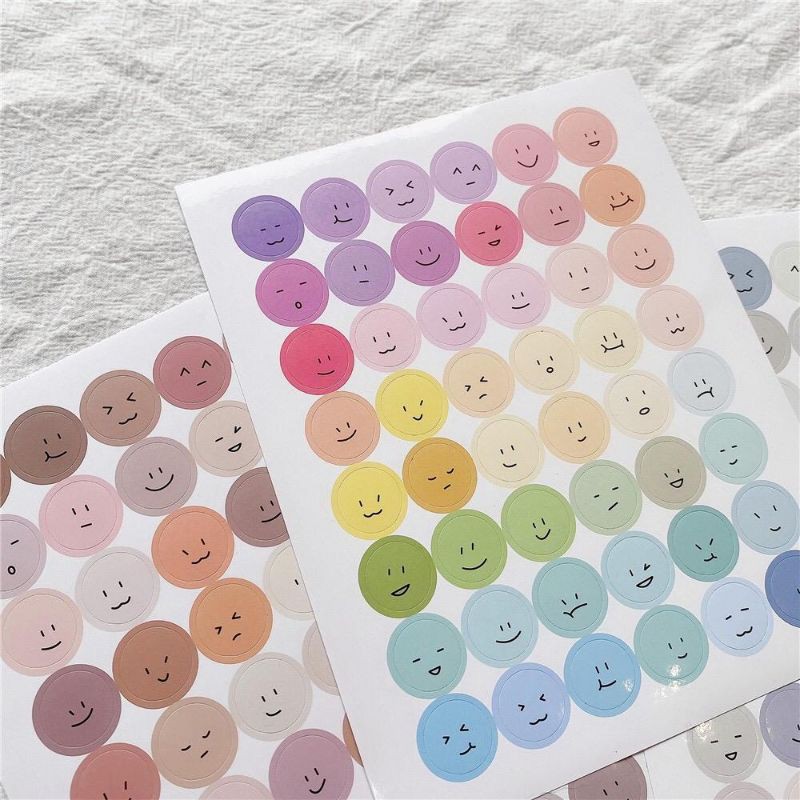 Stiker untuk Diary Planner Notebook Jurnal Scrapbook Sticker Smile Emoticon Color