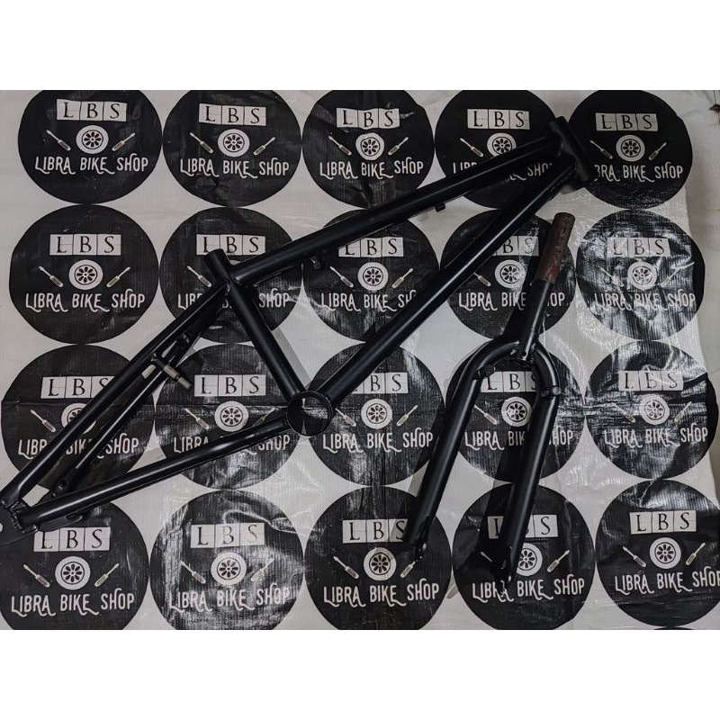 FRAME FORK BMX UNITED FURY V-BRAKE CROSS HI-TEN OS HITAM DOFF