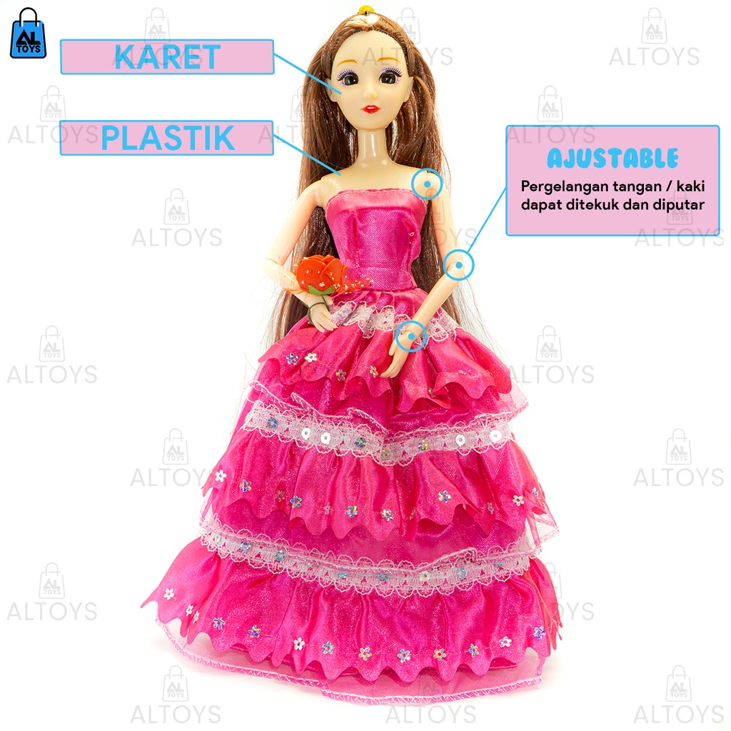 Mainan Boneka Berbie Princess Povital Doll Sweet Wedding Tangan Bisa Ditekuk N0.2655