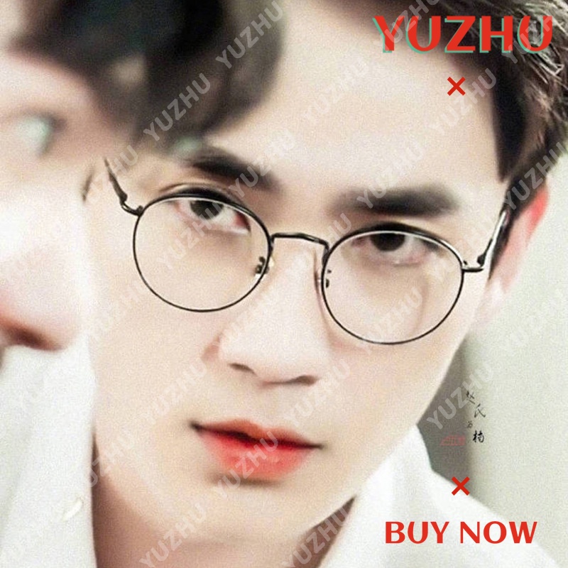 (YUZHU) Bayar di Tempat 100% Anti Blue Kacamata Retro Bundar Eyeglasses Wanita/Pria