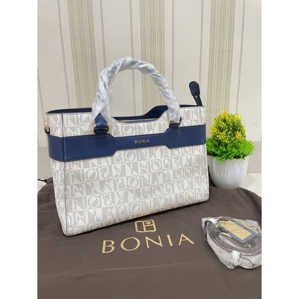 SALE TAS BONIA MONOGRAM PUTIH ORIGINAL 100%