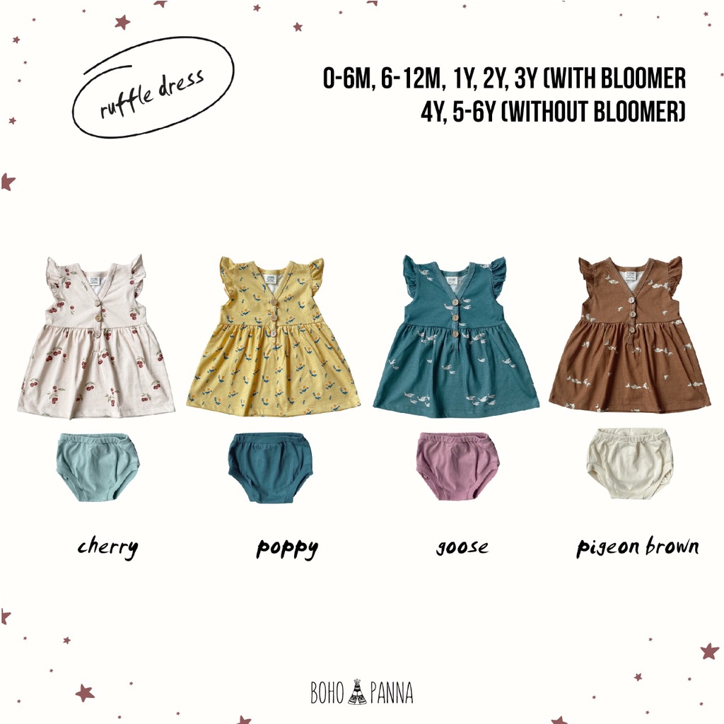 BOHOPANNA RUFFLE DRESS DRESS ANAK PEREMPUAN