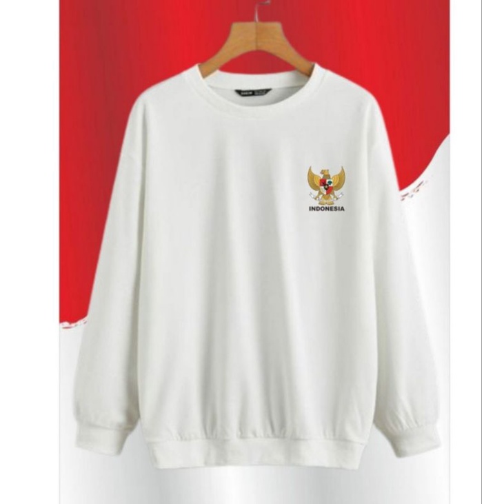 Sweater basic Merah Putih/ Crewneck Merah putih/Kaos merahputih/ Sweter Garuda / Crewneck Garuda/ Ka
