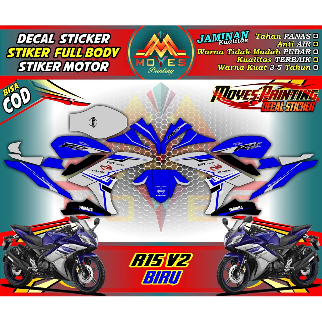 stiker motor R15 V2 variasi Fullbody - decal stiker yamaha R15 V2 fullbody - stiker yamaha R15 V2