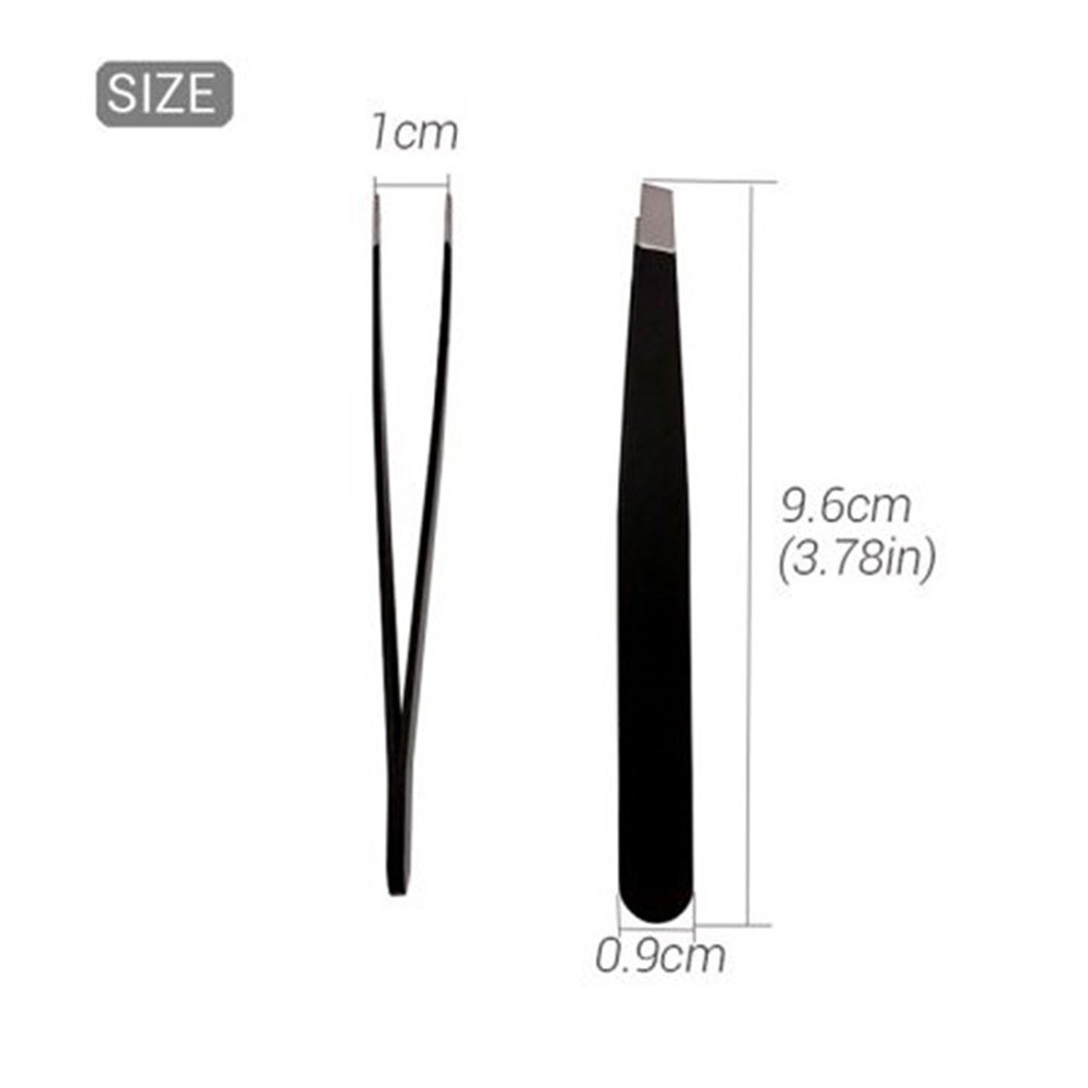 Pinset Penjepit Pencabut Bulu Mata HITAM Alis Ujung Miring Stainless Slant Tweezer F805