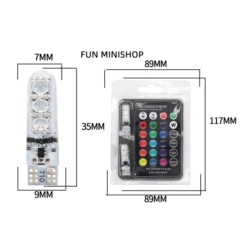 Lampu Senja T10 Remot GARANSI LED Sein Senja Remot T 10 RGB 16 Warna