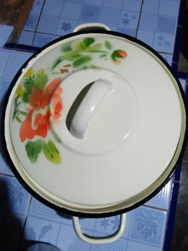 Panci Masak Dutchoven Enamel (porcelain On Steel) Indonesia Motif Batik / Kembang 16 Cm 18 Cm