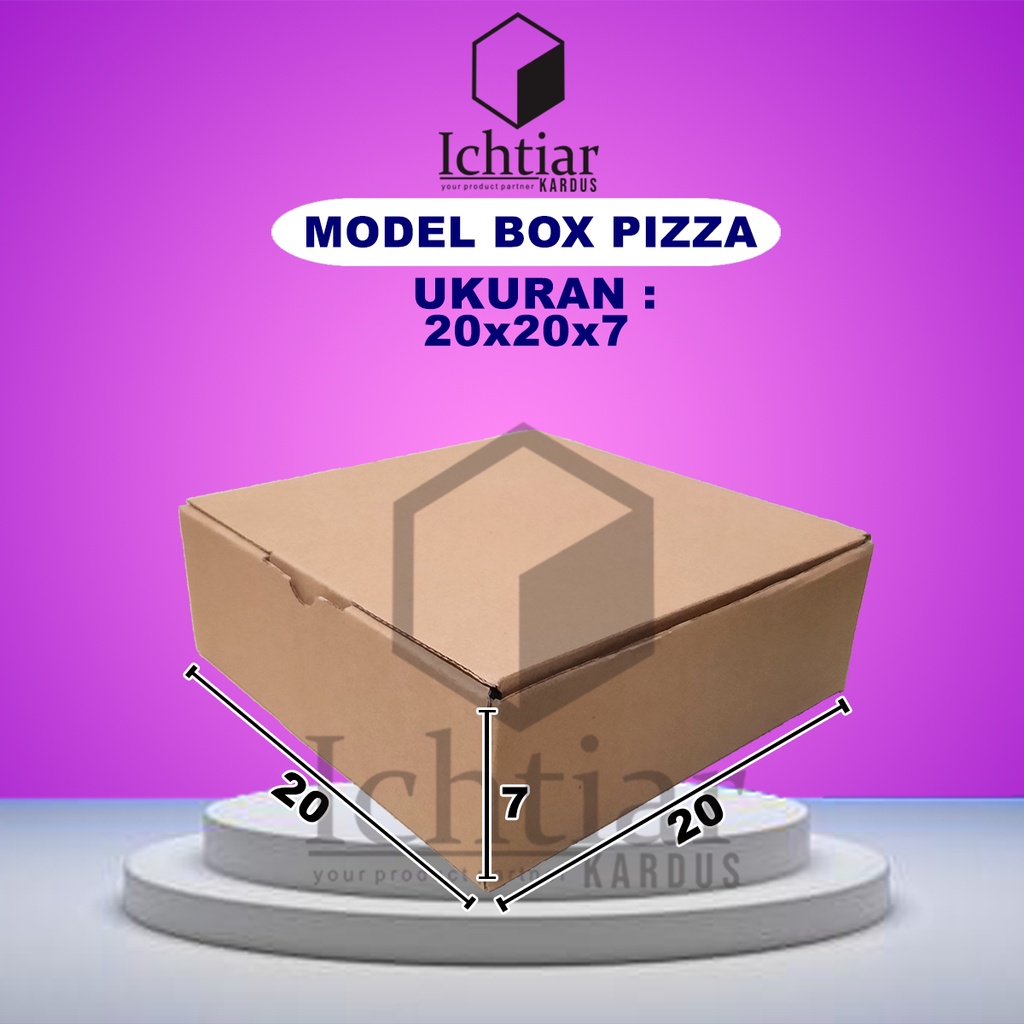 

Karton / Kardus / Box Packing Diecut / Pizza Ukuran 20x20x7 Cm