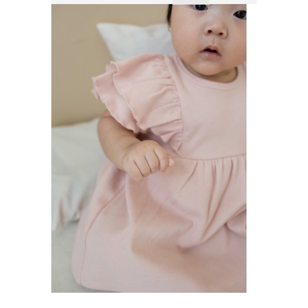 Cotton Cub Ruffle Dress + Bloomer Set - Baju Anak Bayi Terusan dengan Dalaman Celana Pendek Cewe