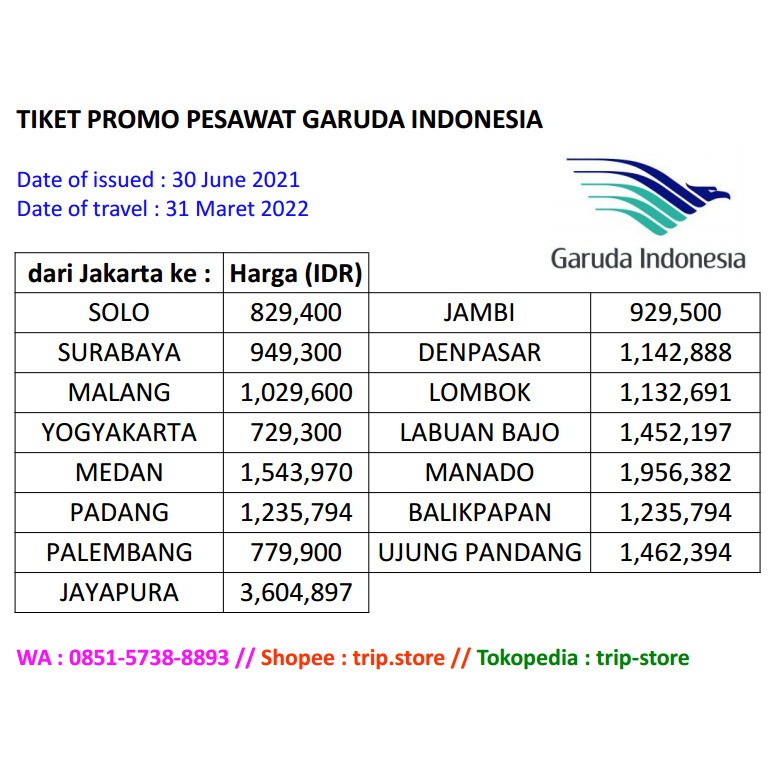 Tiket pesawat promo 2021