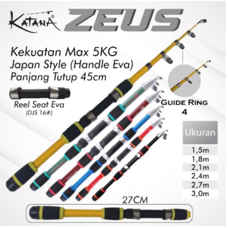 Joran antena Katana Zeus 1.5 M Japan style termurah