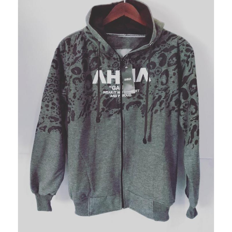 JAKET GREY AHHA MOTIF KONVEKSI BANDUNG