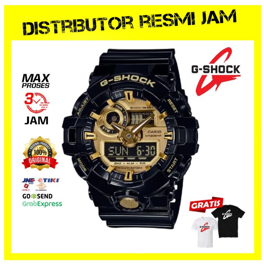 Gshock GA-710GB-1ADR GA-710 GA710GB GA710 Garansi Resmi 2 Tahun