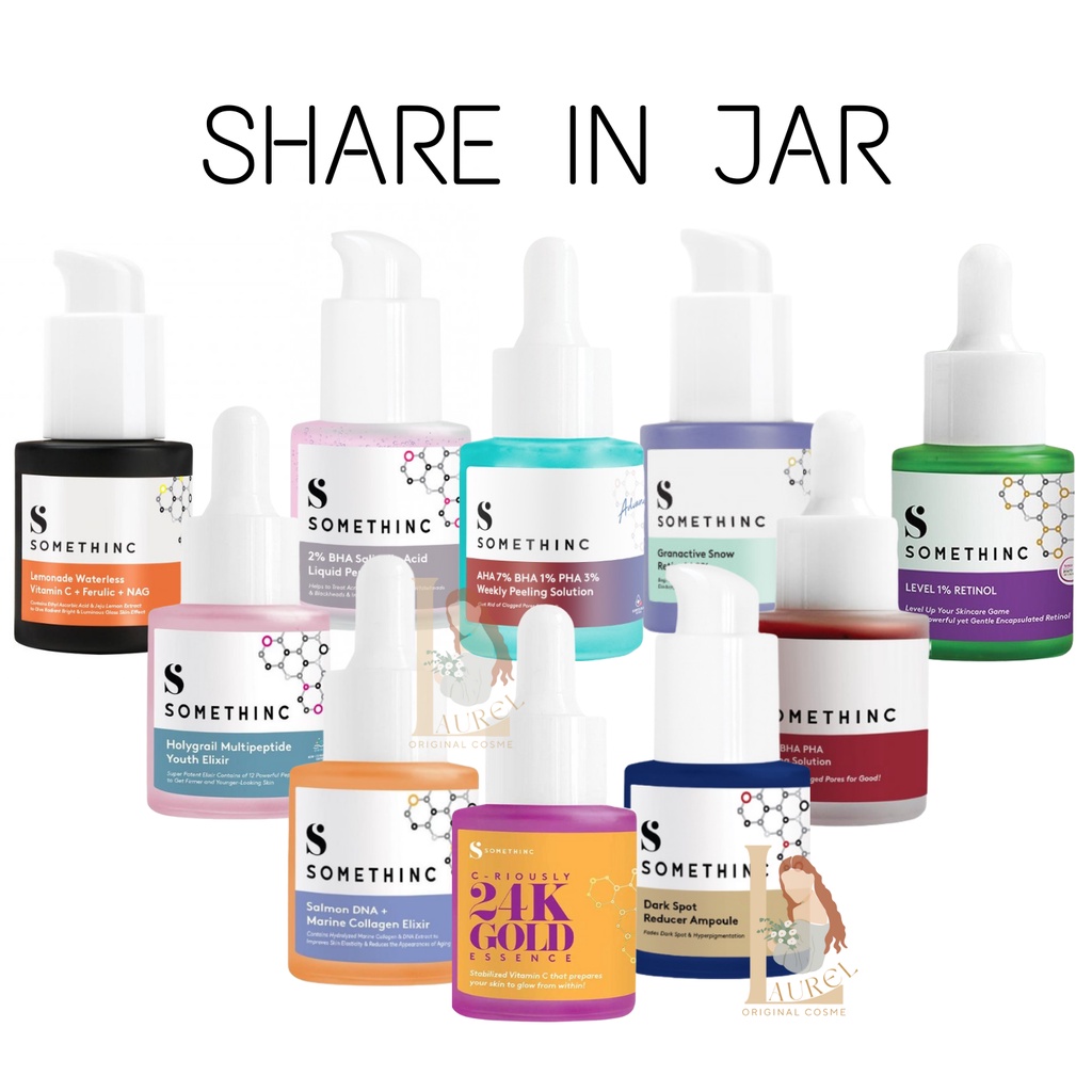 Share In Jar Somethinc Serum Lemonade Darkspot AHA BHA PHA Peeling 7% Holygrail 1% Retinol Granactiv
