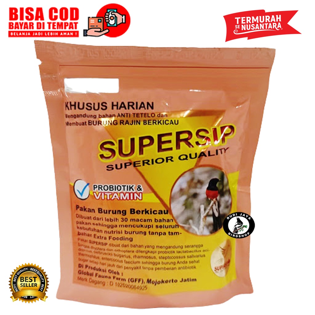 SUPERSIP PINK SUPERFIT VOER PUR HARIAN PAKAN MAKANAN BURUNG MURAI BATU CILILIN CIBLEK KACER CENDET
