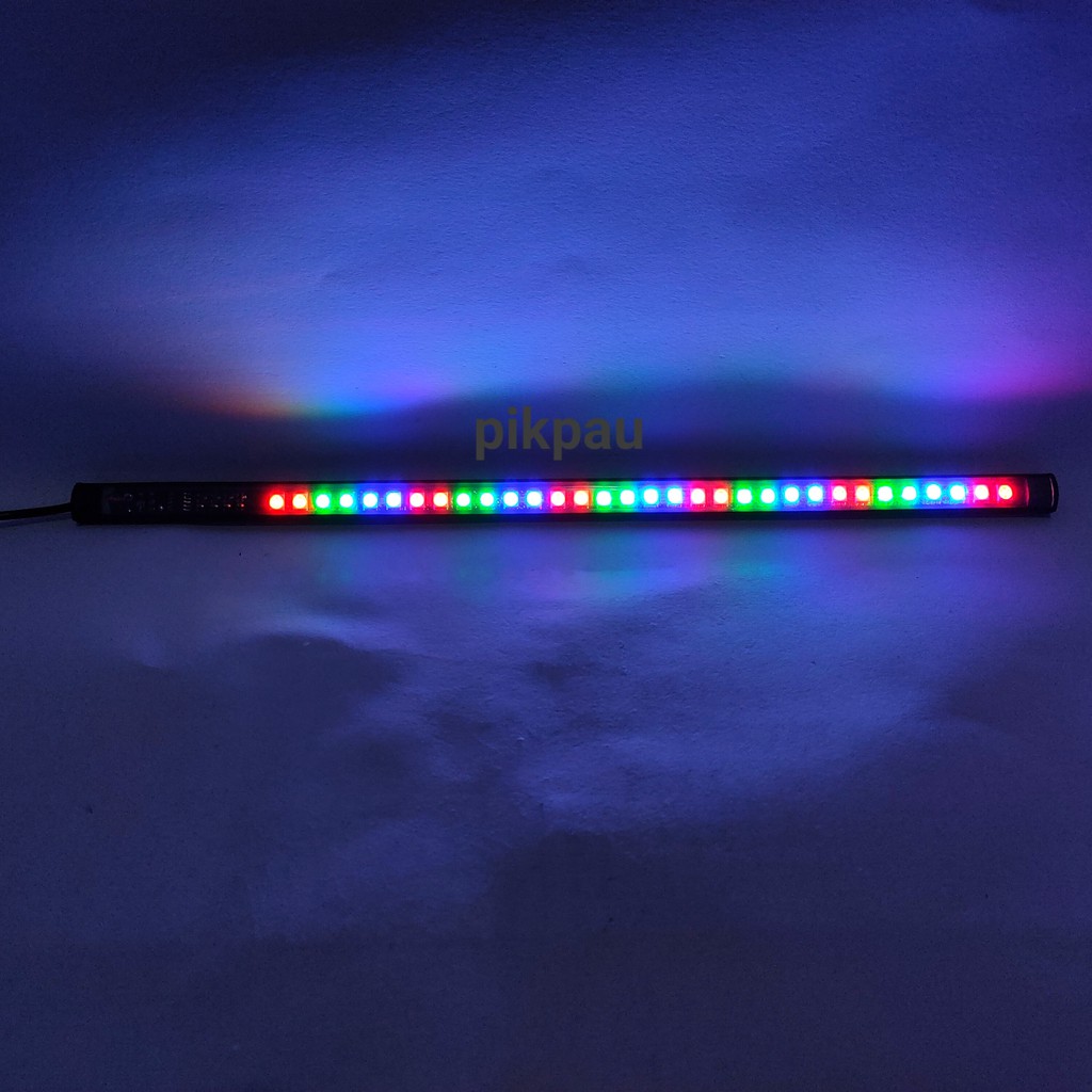 Lampu LED Strobo Strip 32cm Fleksibel Waterproof Banyak Mode Welcome 12V Warna Pelangi