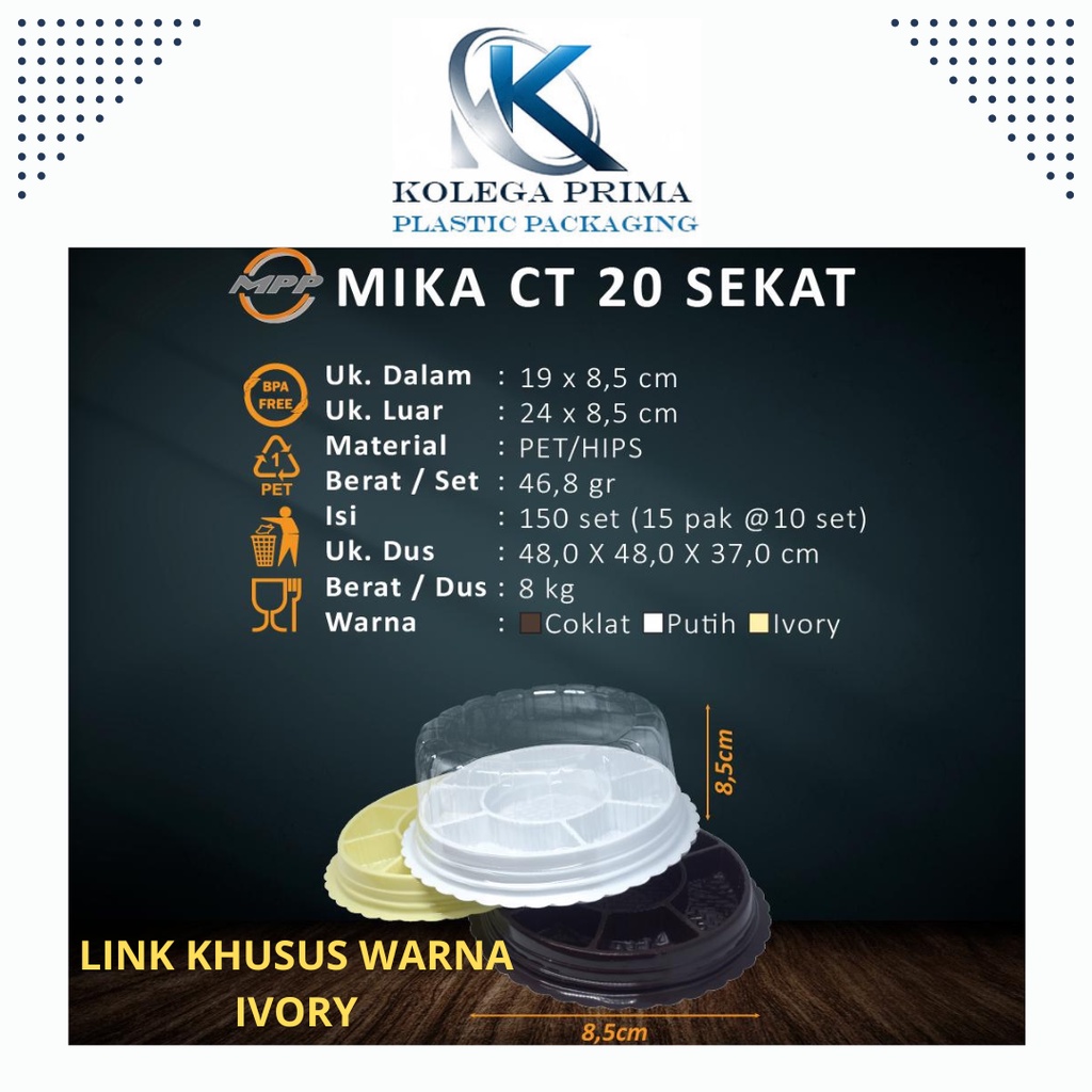 MIKA TUMPENG SEKAT IVORY/ CT 20 SEKAT WARNA IVORY/ MIKA TUMPENG MURAH ISI 10PCS