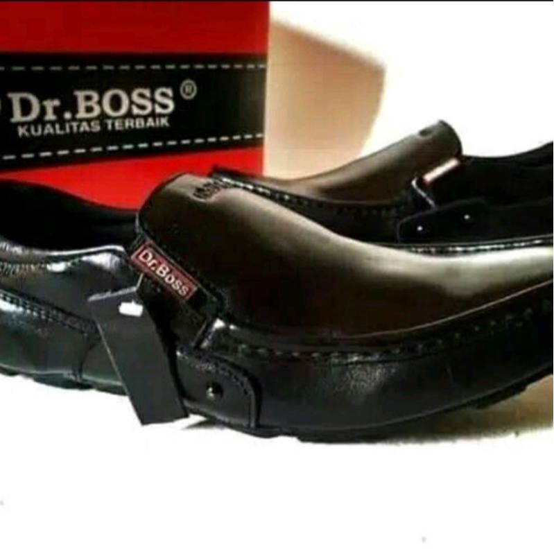 Dr.Boss Sepatu pria kulit asli Warna Hitam