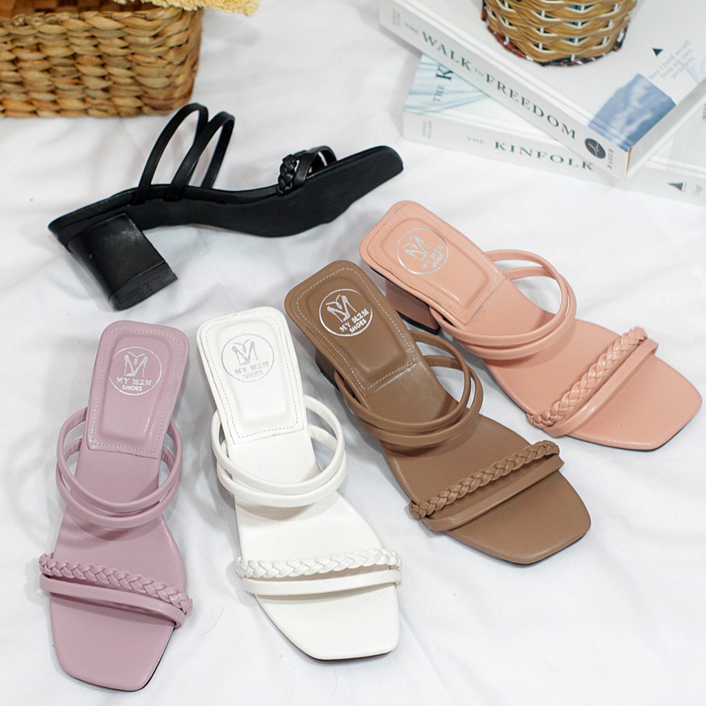 Milicca Alisya Sandal Heels Wanita Sandal Tali Hak Chunky