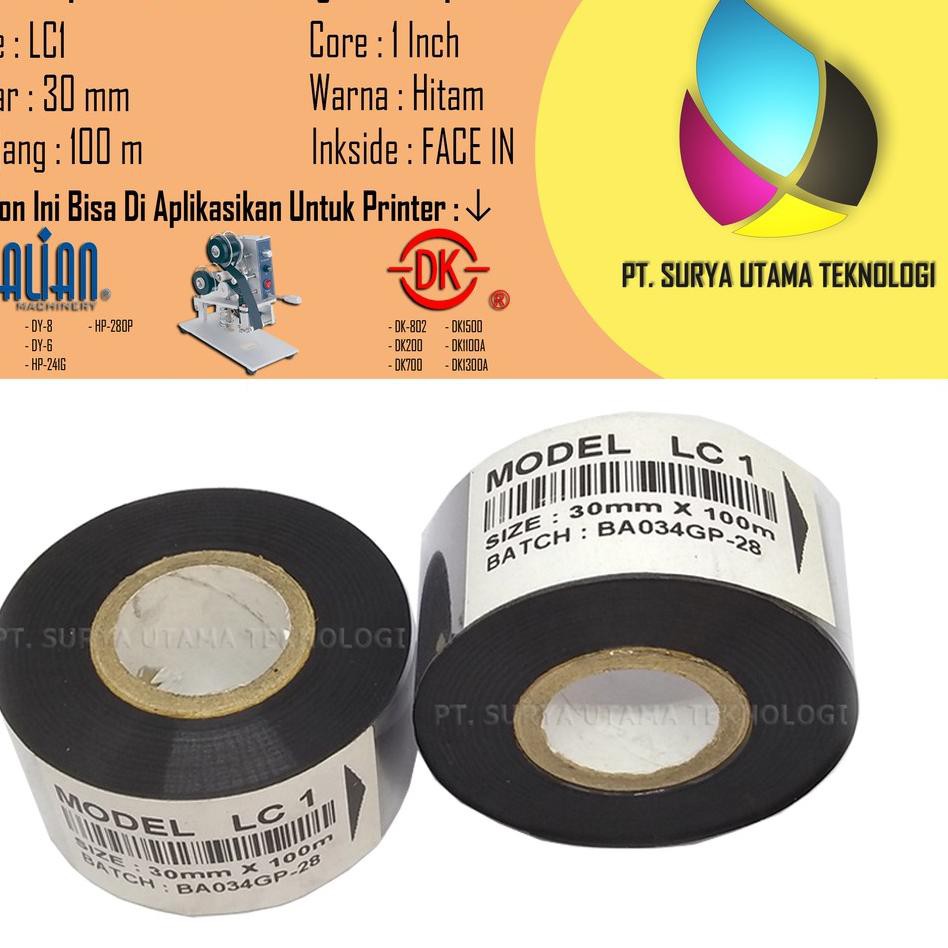 

New Arrival Ribbon LC1 30 x 100 pita tinta coding expired date hot stamping DZK2I