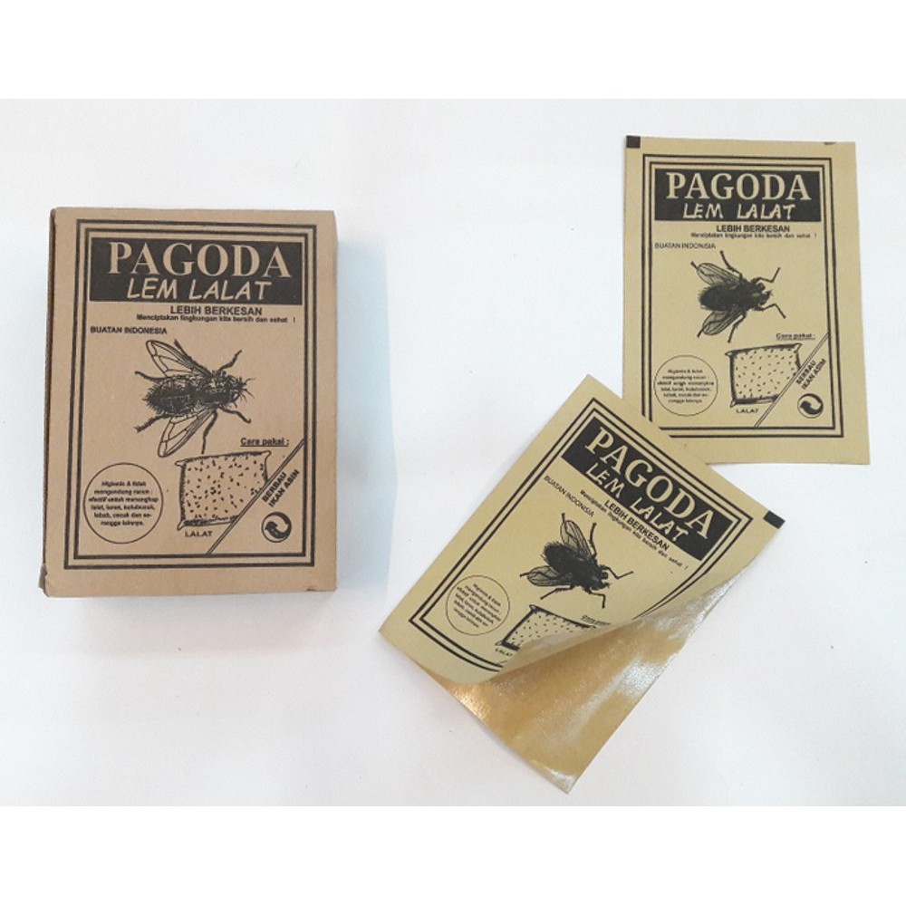 

Glue Pad PAGODA - 1 pack isi 10 lembar - Karton Lem Perangkap Lalat Aroma Alami