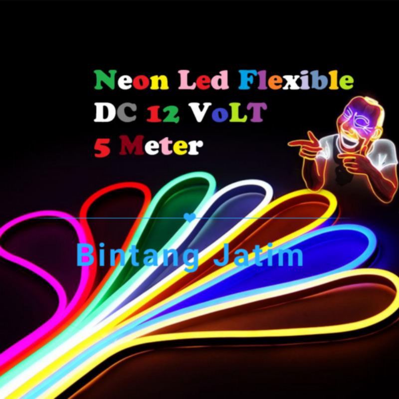 Lampu led neon flex 12v 5m /Led strip flexible 5m dc 12v IP65 waterproof